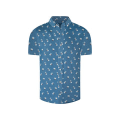 Camisa Sport Azul Medio Classic Fit Perry Ellis CS00884C