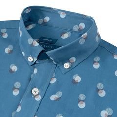 Camisa Sport Azul Medio Classic Fit Perry Ellis CS00884C