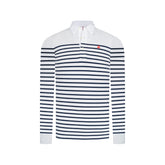 Camiseta Polo Blanca Rayas Azules Manga Larga Brooks Brothers CM00155