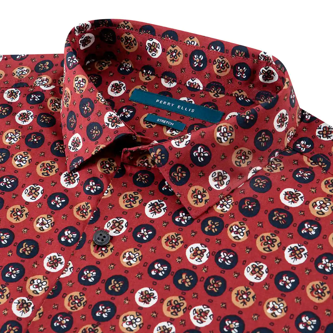 Camisa Sport Rojo Classic Fit Perry Ellis CS00927