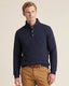 Sweater Perry Ellis Half Button SW00096 - Azul Oscuro - Modelo plano cercano