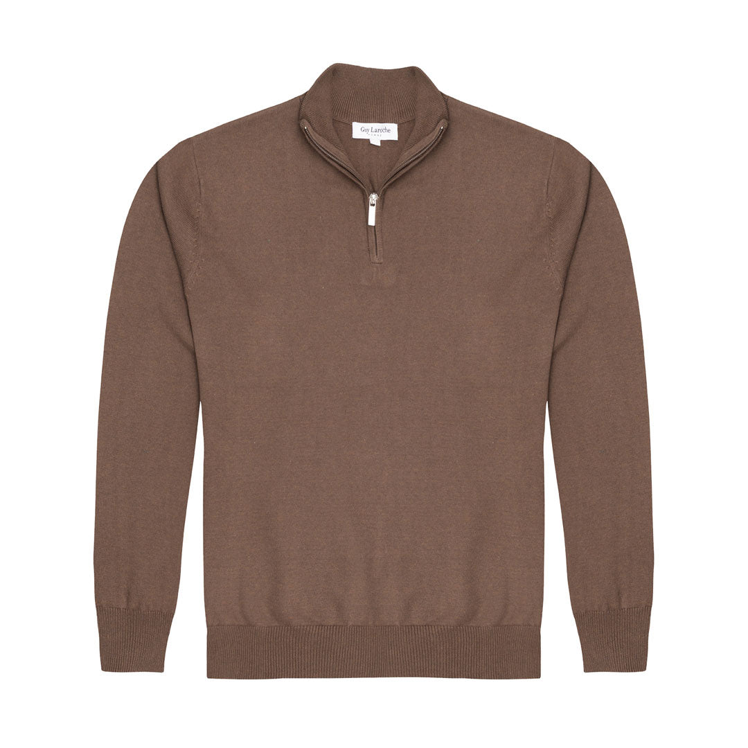 Sweater con cremallera en color Café Oscuro de Guy Laroche SW00071052