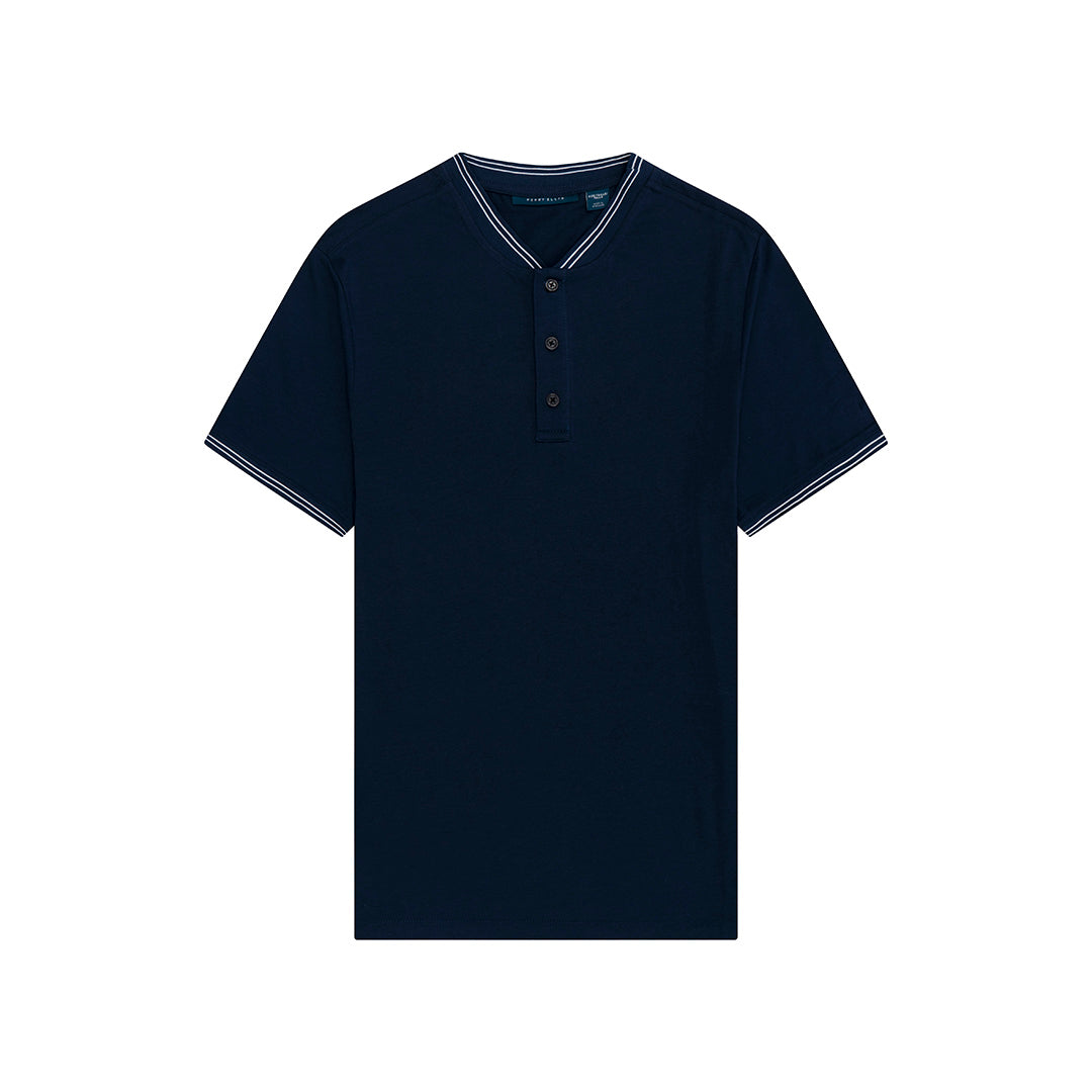Camiseta con botones Azul Oscuro de Perry Ellis TS00009013