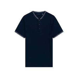 Camiseta con botones Azul Oscuro de Perry Ellis TS00009013