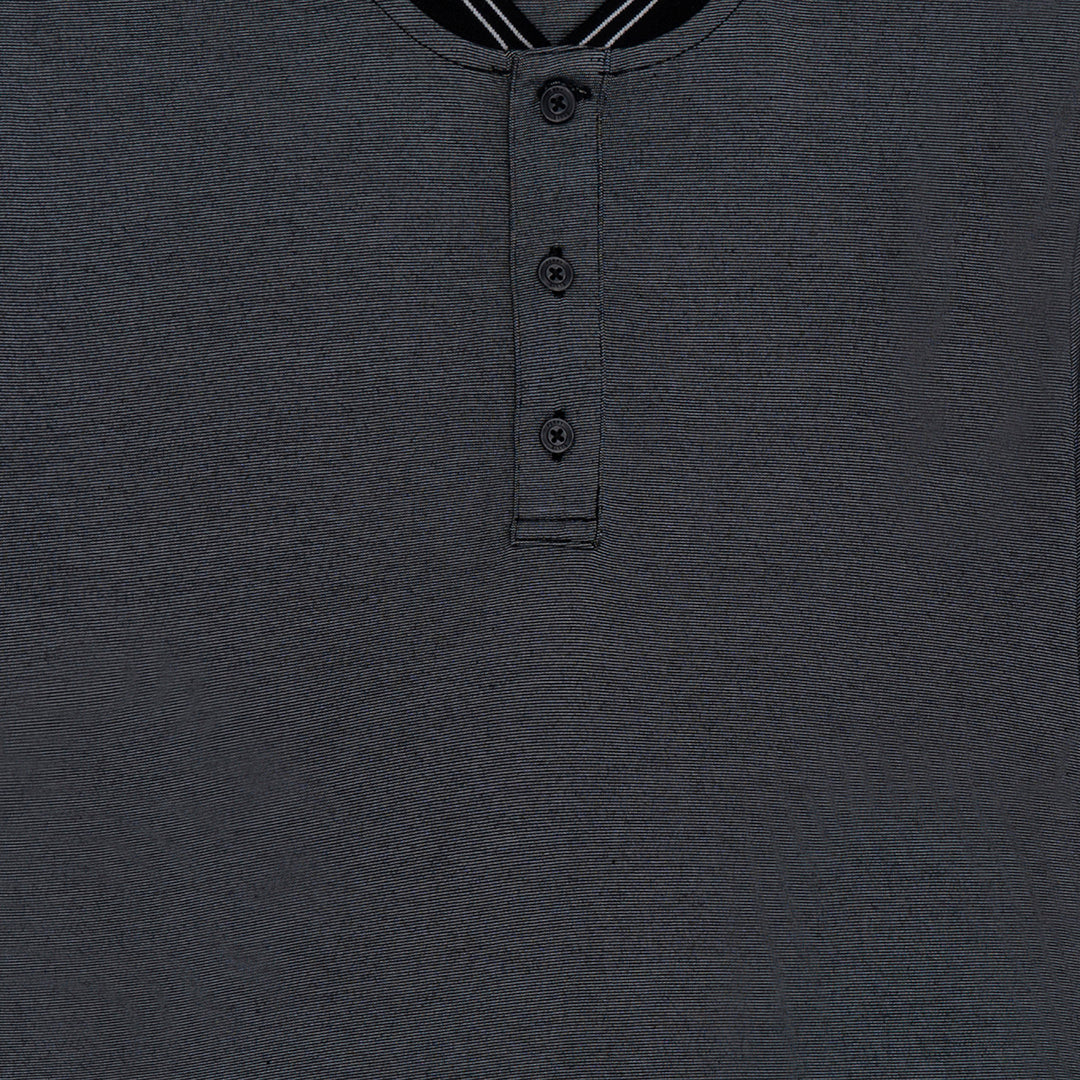 Camiseta con botones en Negro de Perry Ellis TS00009031
