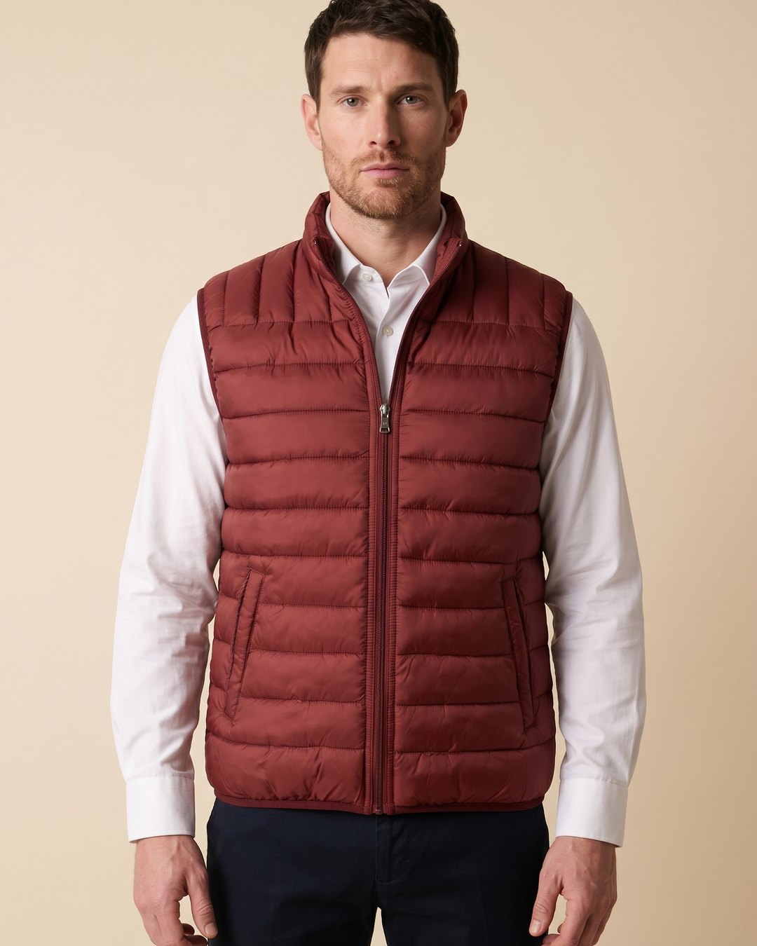 Chaleco Guy Laroche CH00079 - Vino - Modelo plano americano lookbook