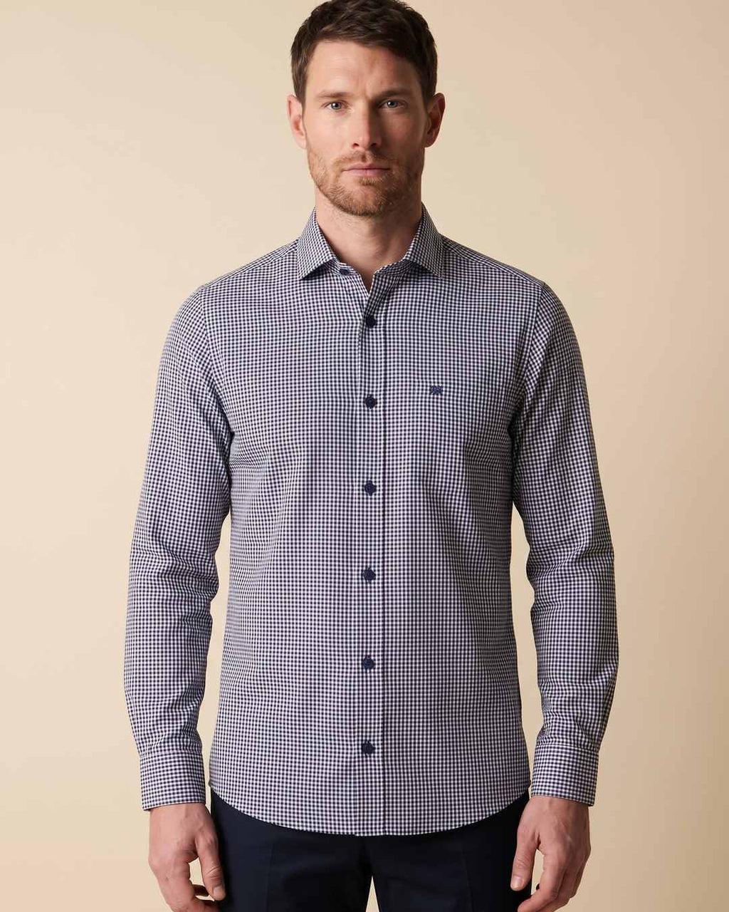 Camisa Sport Guy Laroche CS00711G - Azul Oscuro - Modelo plano americano lookbook