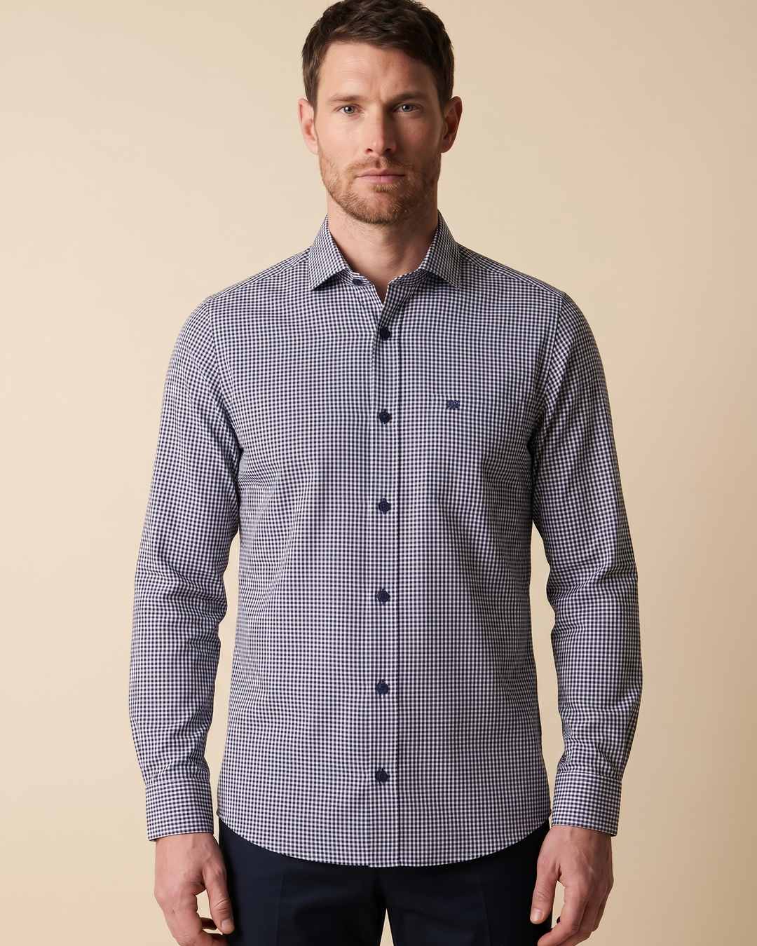 Camisa Sport Guy Laroche CS00711G - Azul Oscuro - Modelo plano americano lookbook