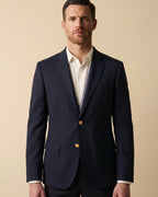 Saco Azul Oscuro Classic Fit Guy Laroche SA00034 - Azul Oscuro - Modelo plano americano lookbook