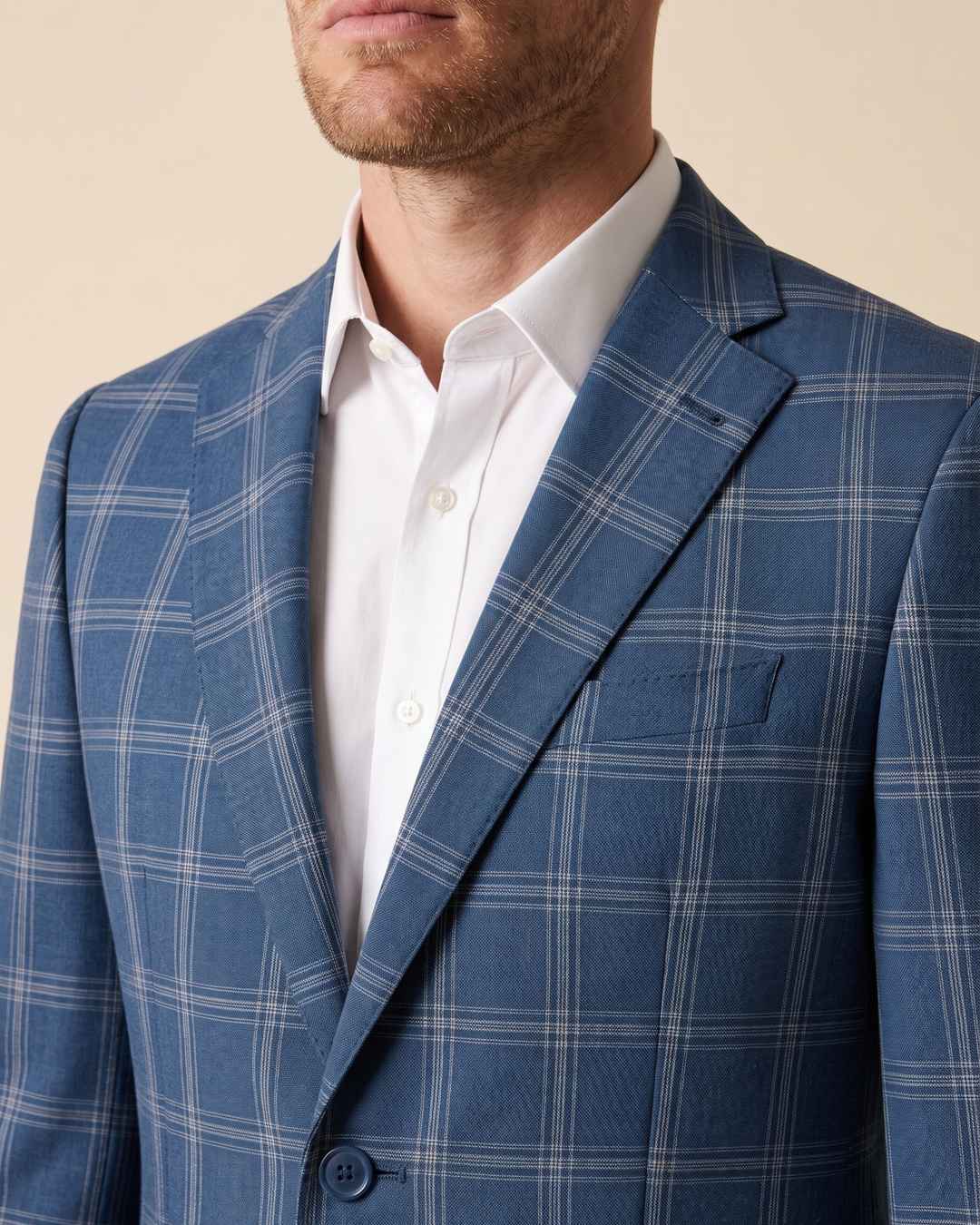 Saco Cuadros Classic Fit Austin Reed SA00488 - Azul Oscuro - Detalle textura