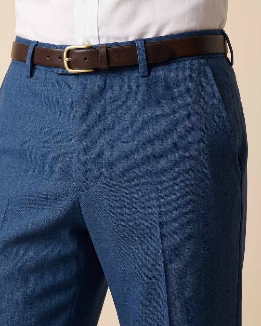 Pantalón Classic Fit Austin Reed PF00190C - Azul Oscuro - Detalle textura