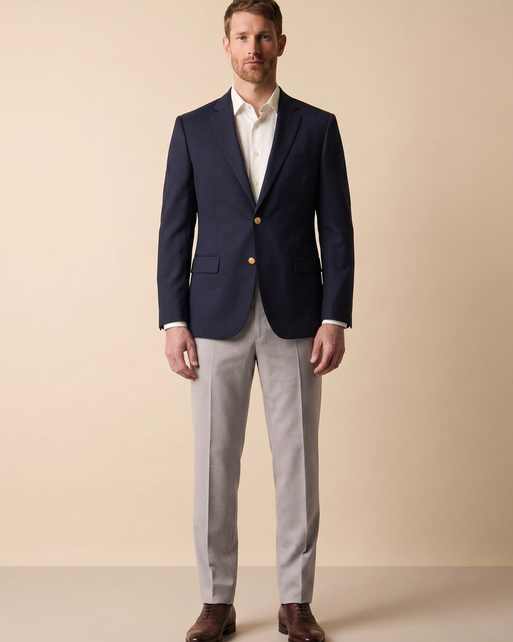 Saco Azul Oscuro Classic Fit Guy Laroche SA00034 - Azul Oscuro - Modelo cuerpo completo