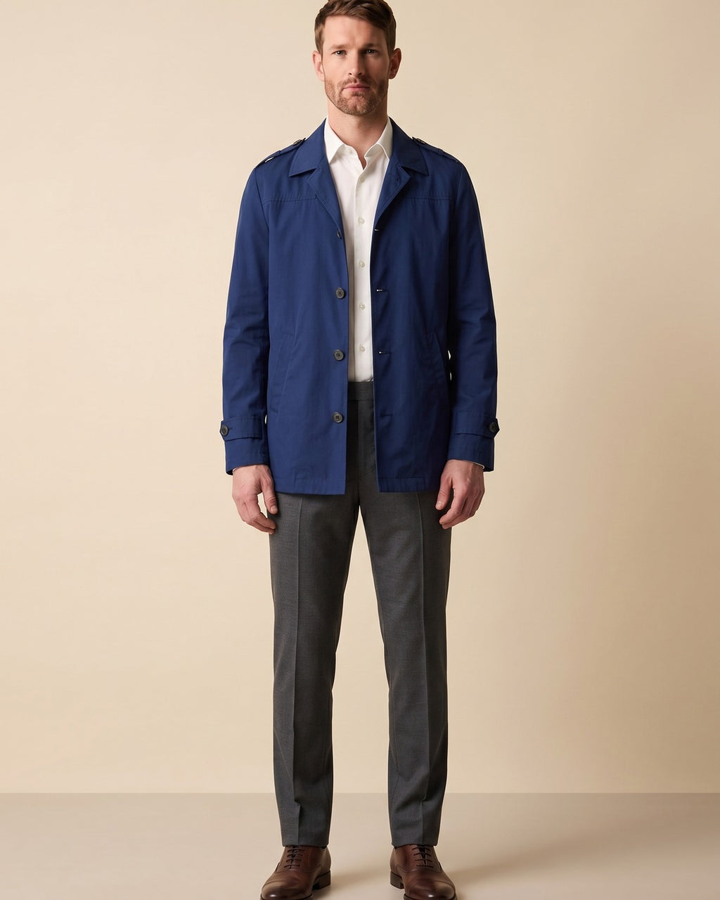 Chaqueta Perry Ellis CH00073 - Azul Rey - Modelo cuerpo completo