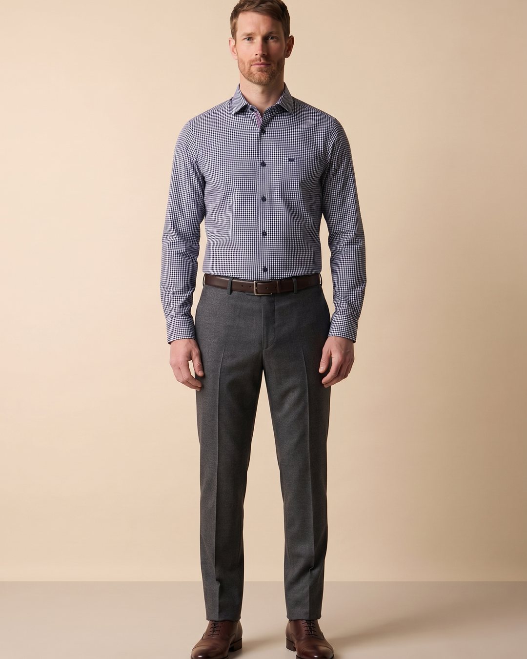 Camisa Sport Guy Laroche CS00711G - Azul Oscuro - Modelo cuerpo completo