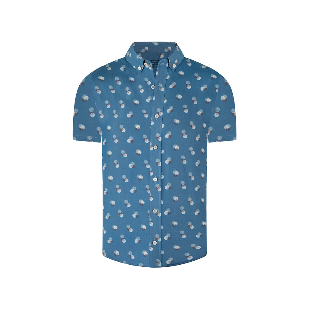 Camisa Sport Azul Medio Classic Fit Perry Ellis CS00884C