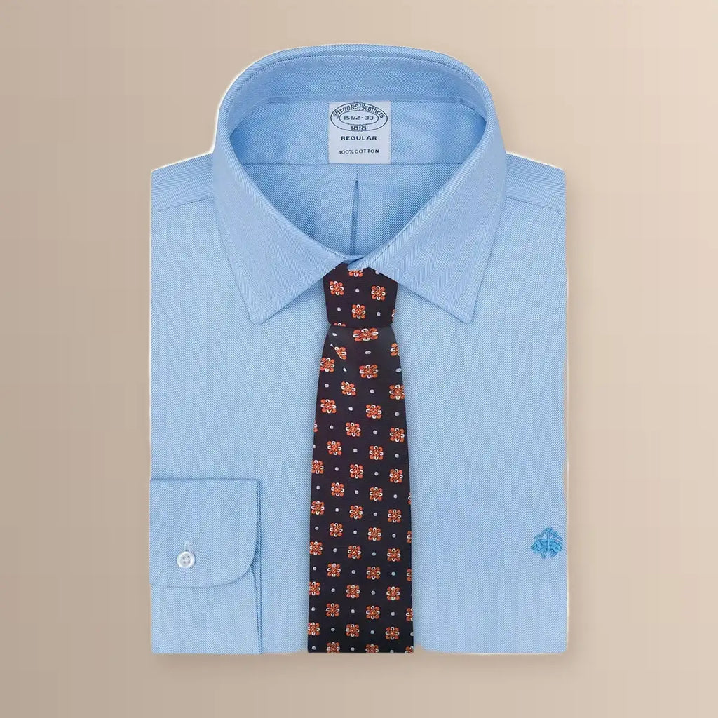 Camisa Formal Classic Fit Spread Collar Brooks Brothers CC00894GBB - Azul Medio - Frente ghost mannequin