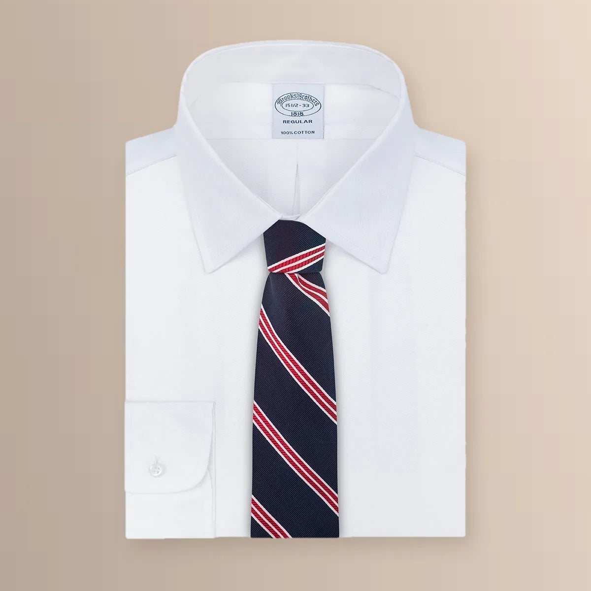 Camisa Formal Classic Fit Spread Collar Brooks Brothers CC00894GBB - Blanco - Frente ghost mannequin