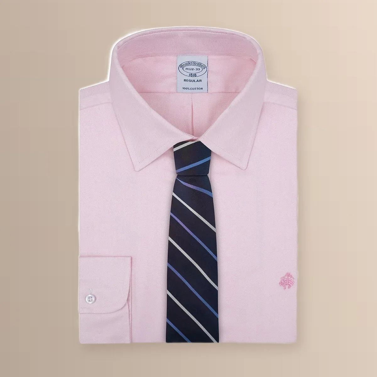Camisa Formal Classic Fit Spread Collar Brooks Brothers CC00894GBB - Rosa - Frente ghost mannequin