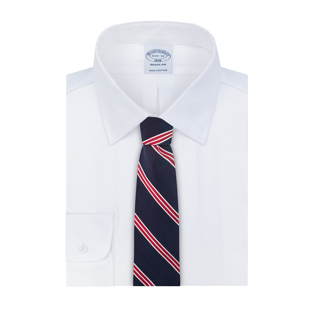 Camisa Formal Classic Fit Spread Collar Brooks Brothers CC00894GBB - Blanco - Frente ghost mannequin