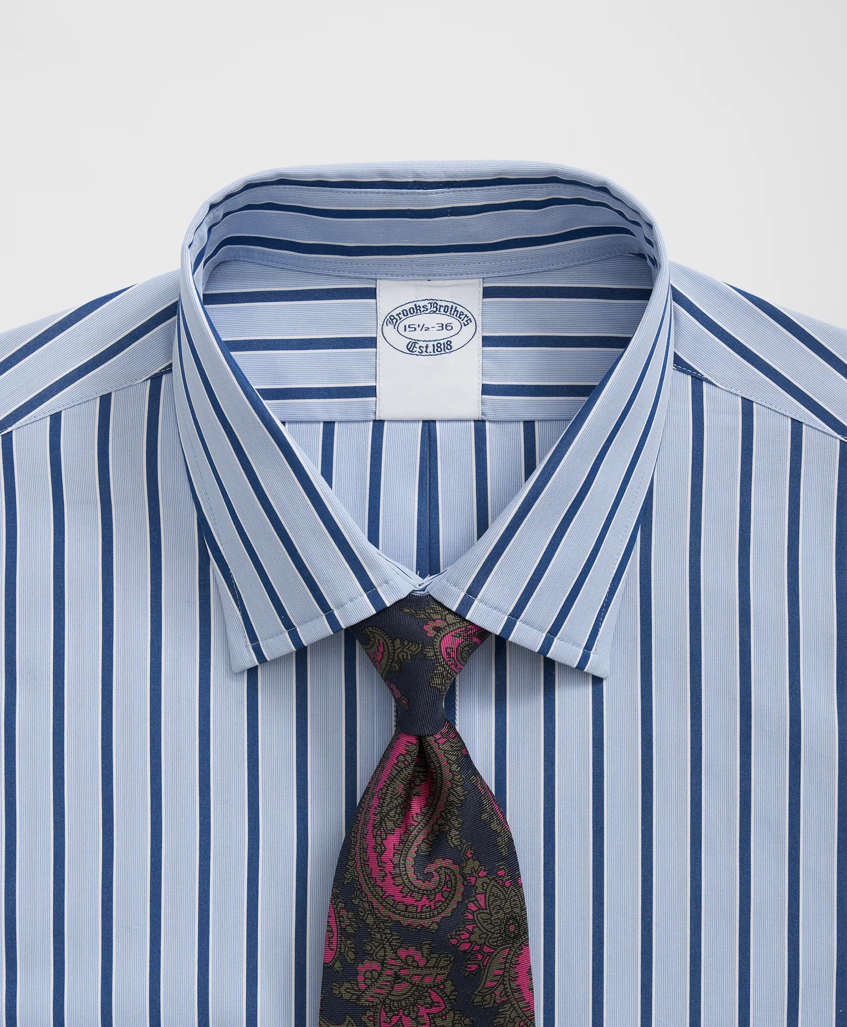 Camisa Calle Azul Rayas Supima® Cotton Classic Fit- Brooks Brothers CC010082