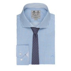 Camisa formal a cuadros en color azul medio CC01066012