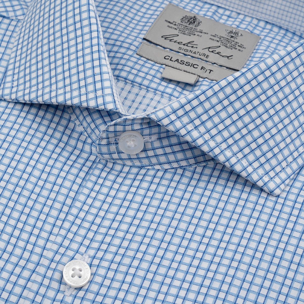 Camisa formal a cuadros en color azul medio CC01066012