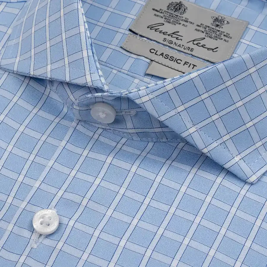 Camisa Formal Classic Fit Spread Collar Austin Reed CC01067 - Detalle cuadros