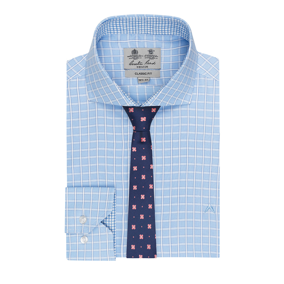Camisa formal a cuadros en color azul medio CC01067012