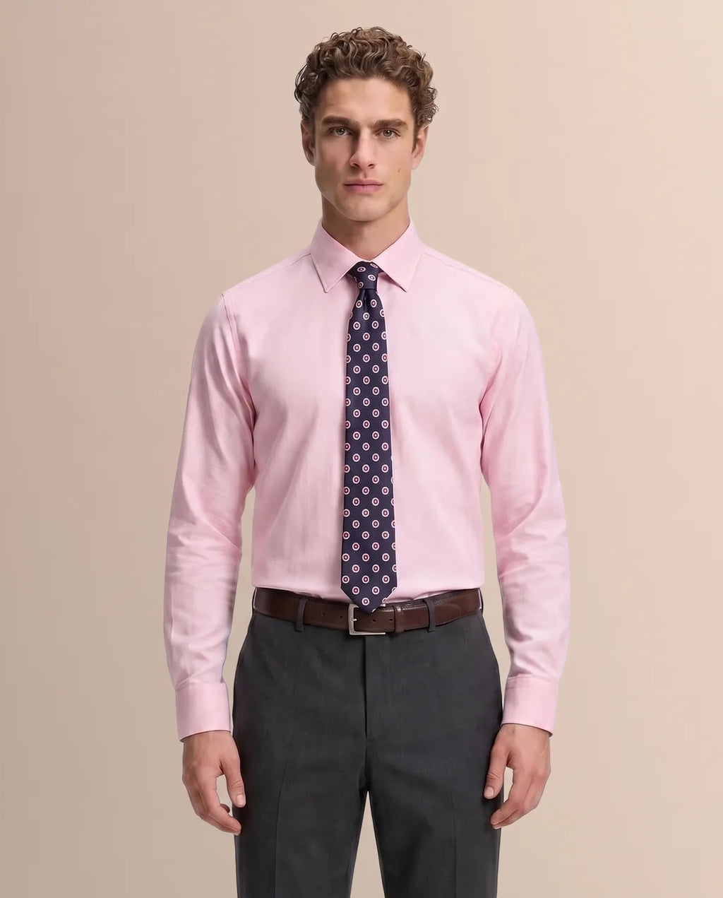 Camisa Formal Rosada Spread Collar Brooks Brothers CC01075 - Rosada - Modelo plano americano lookbook