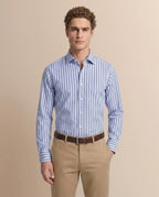 Camisa Formal Rayas Brooks Brothers CC01082 - Azul Rayas - Modelo plano americano lookbook