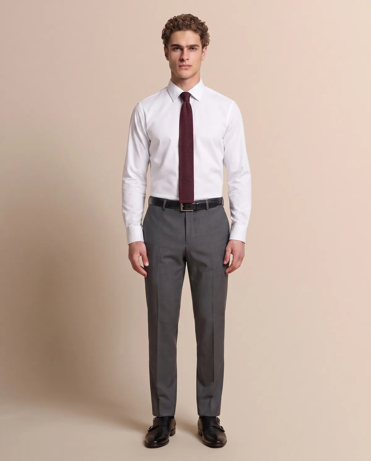 Camisa Formal Pinpoint Spread Brooks Brothers CC01085 - Blanco - Modelo cuerpo completo