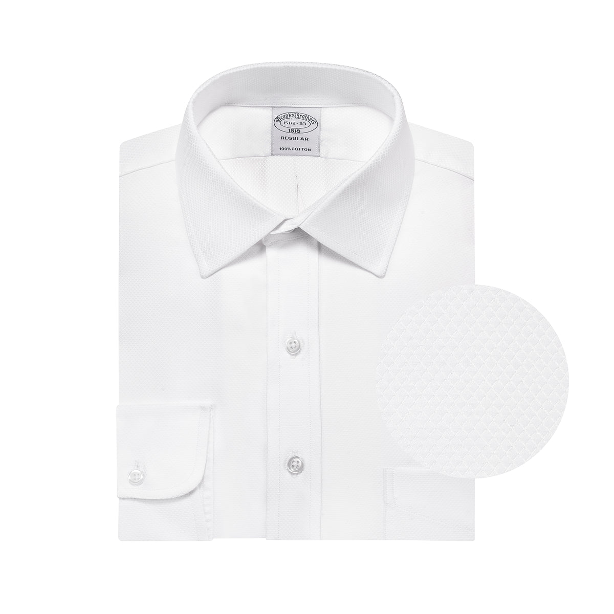 Camisa Manga Larga Color Blanco Marca Brooks Brothers CC01087