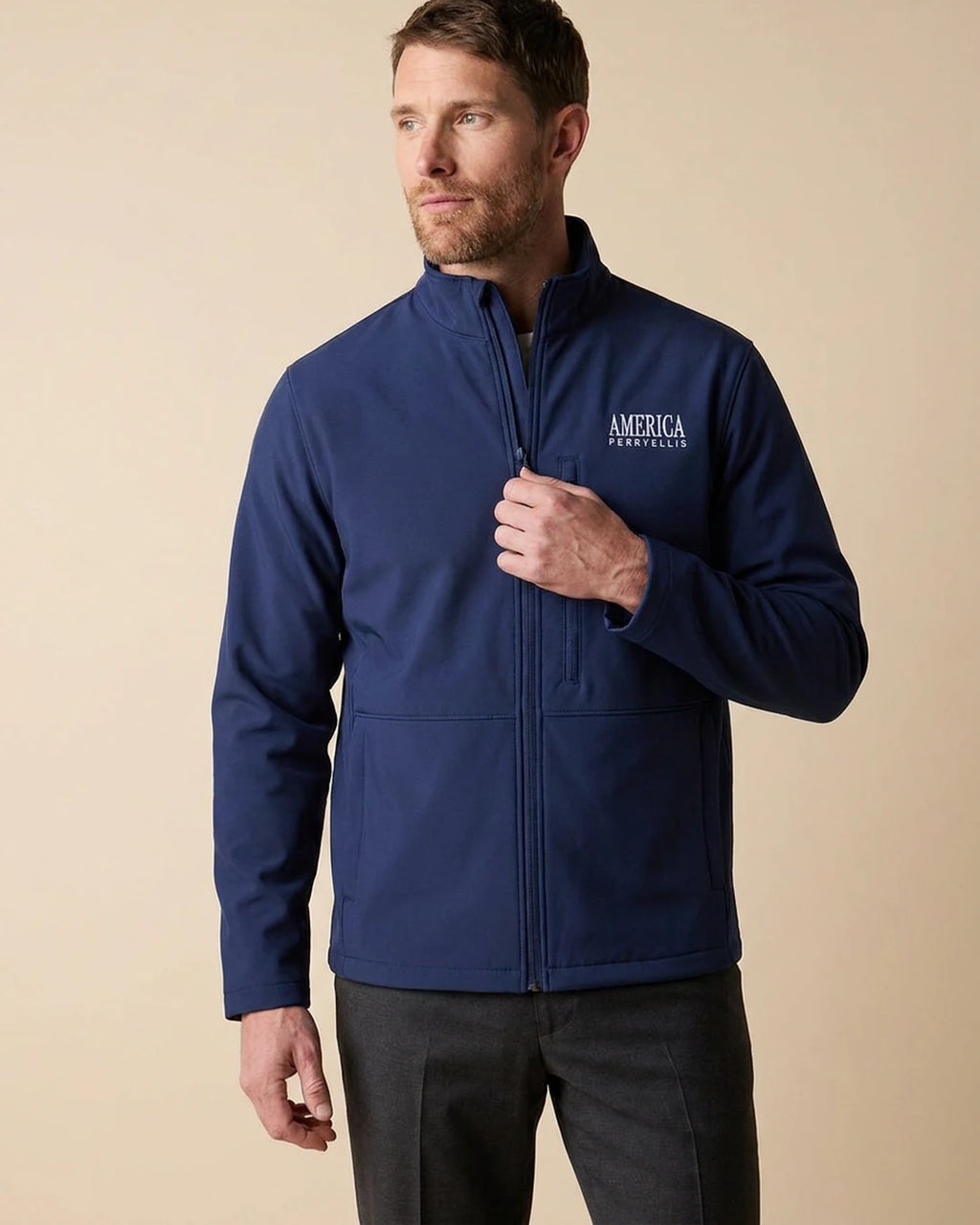 Chaqueta Térmica Perry Ellis CH00116 - Azul Medio - Modelo frente medio