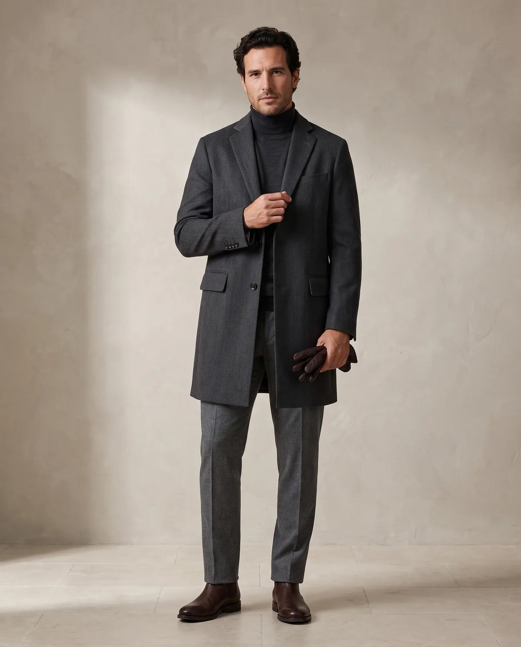 Chaqueta Perry Ellis CH00125 - Gris Oscuro - Modelo cuerpo completo