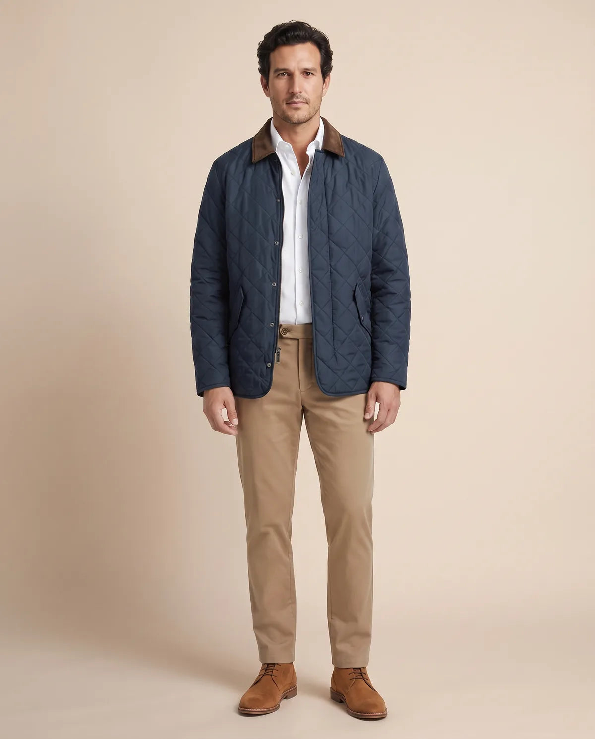 Chaqueta Acolchada (Diamond Liner) Brooks Brothers CH00131 - Azul Oscuro - Modelo cuerpo completo Imagen principal del producto