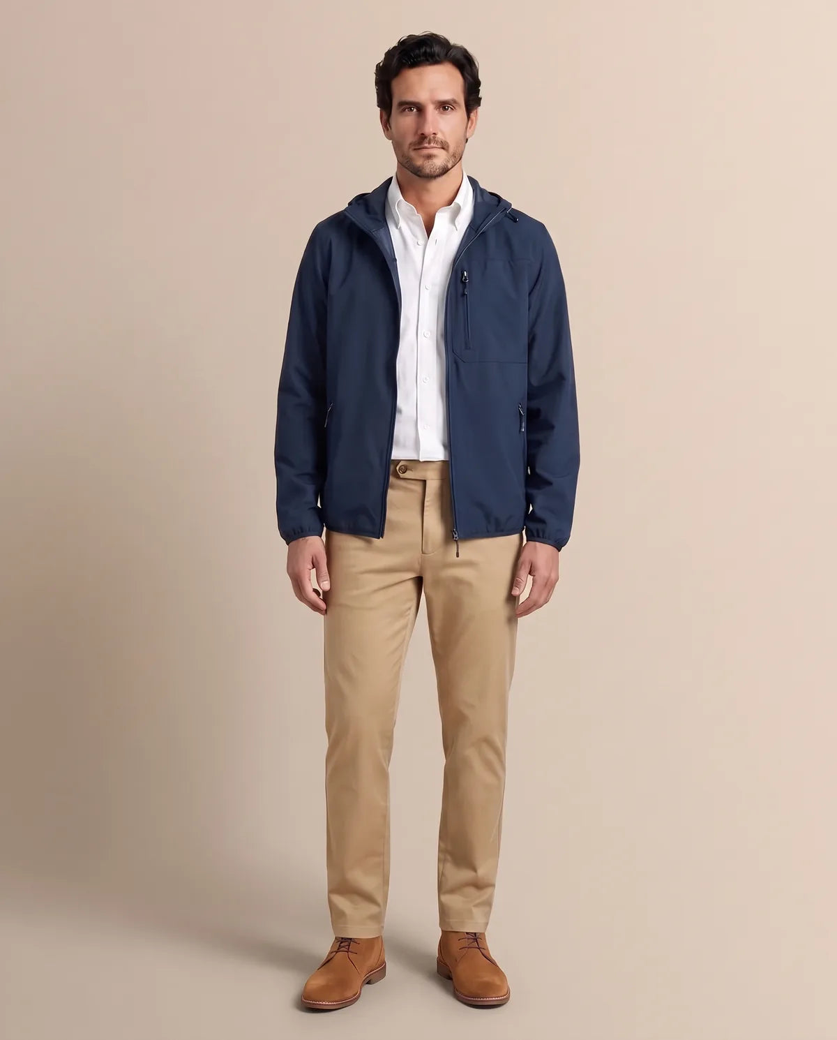 Chaqueta Performance Brooks Brothers CH00140 - Azul Oscuro - Modelo cuerpo completo Imagen principal del producto