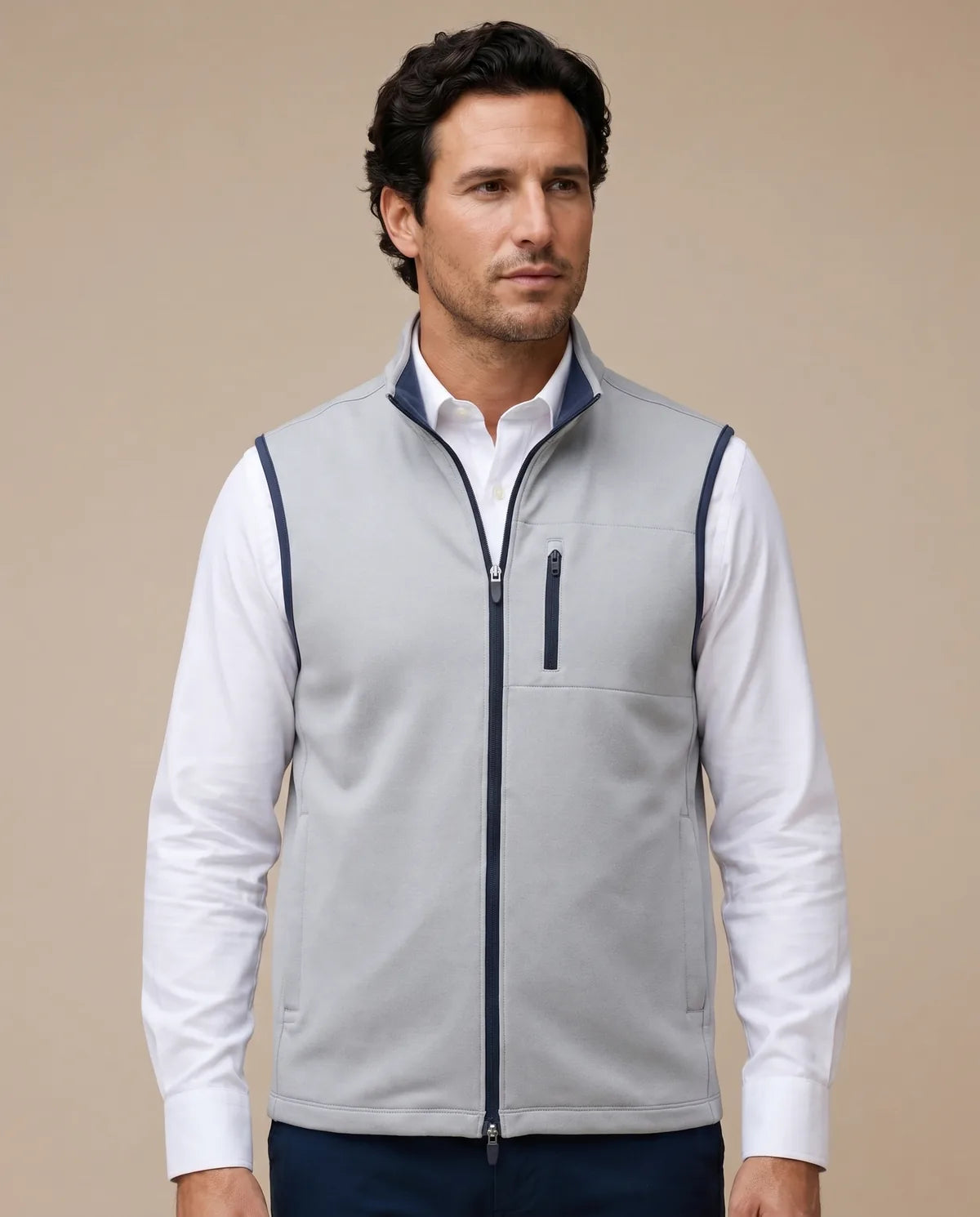 Chaleco Brooks Brothers Performance - Gris Claro - Modelo 1 Imagen principal del producto