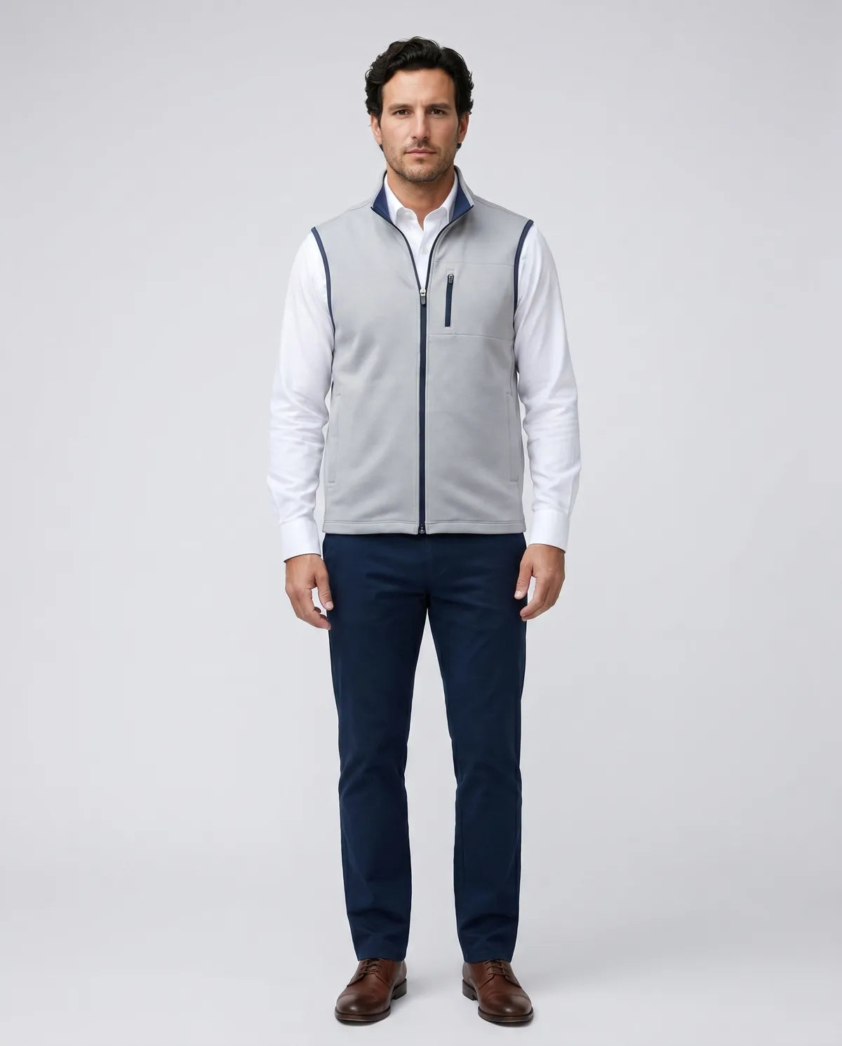 Chaleco Brooks Brothers Performance - Gris Claro - Modelo 2