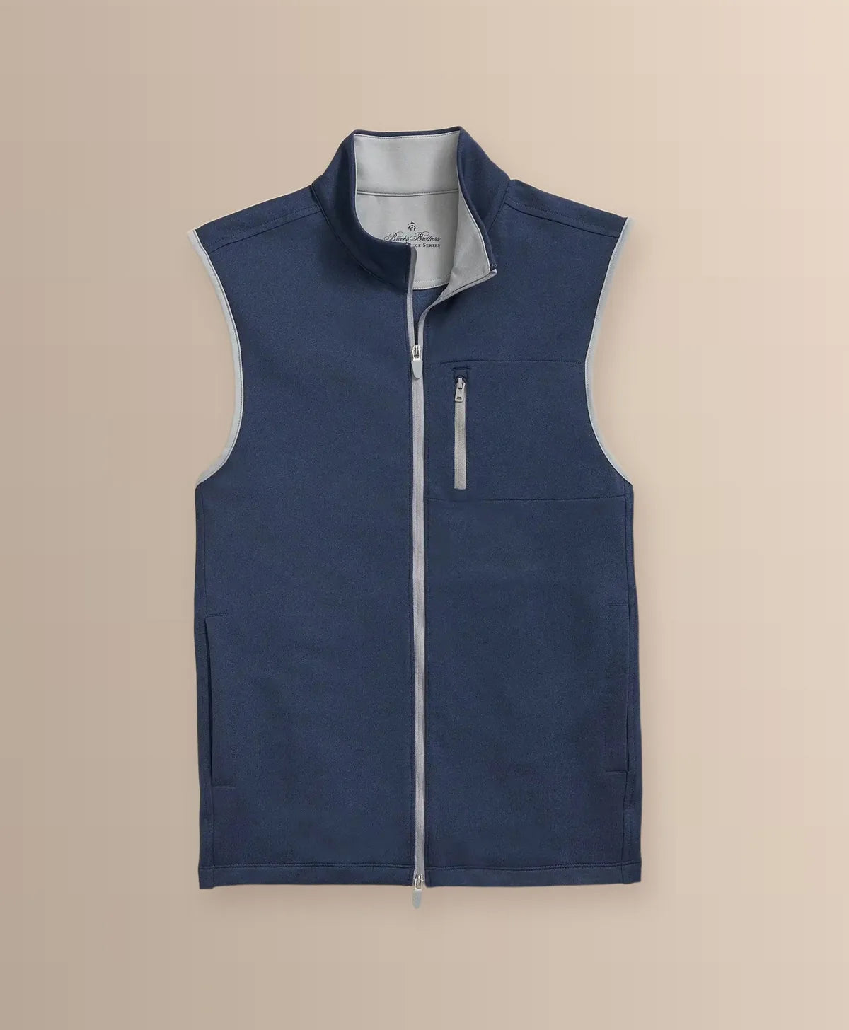 Chaleco Brooks Brothers Performance Series CHA0001 - Azul Oscuro - Frente ghost mannequin