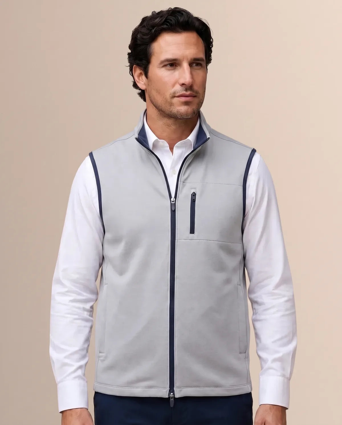 Chaleco Brooks Brothers Performance - Gris Claro - Modelo 1