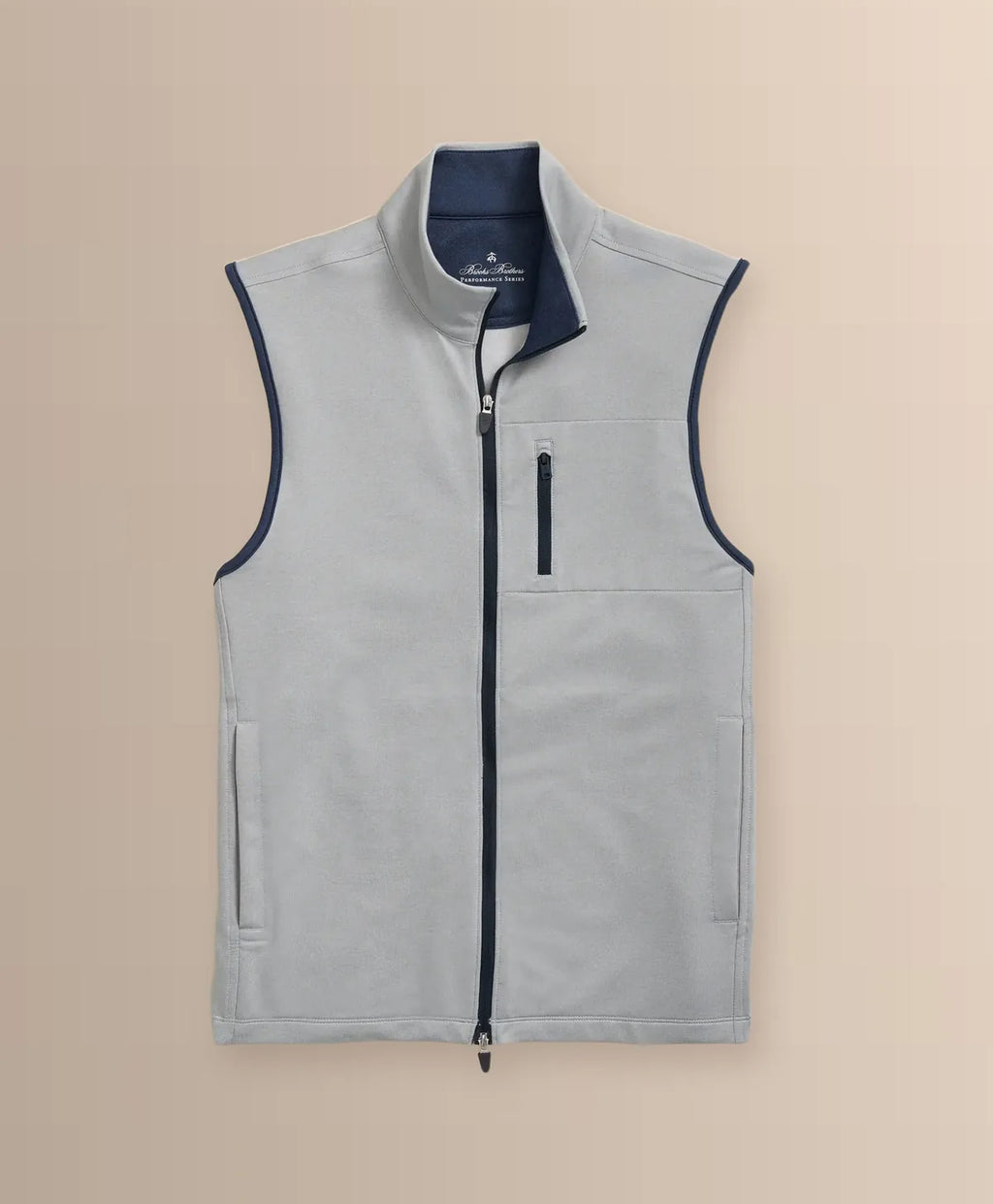 Chaleco Brooks Brothers Performance Series CHA0001 - Gris Claro - Frente ghost mannequin