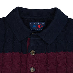 Sweater con botones en algod¢n color vinotinto Perry Ellis - SW00132151