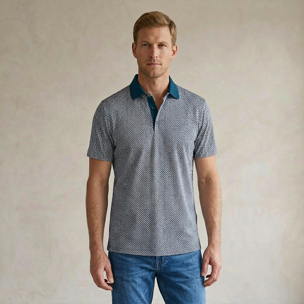 Camiseta Polo Classic Fit Perry Ellis CM00133 - Gris Claro - Modelo