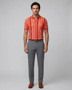 Camiseta Polo Sweater Rayas Classic Fit Perry Ellis CM00144 - Naranja - Modelo cuerpo completo