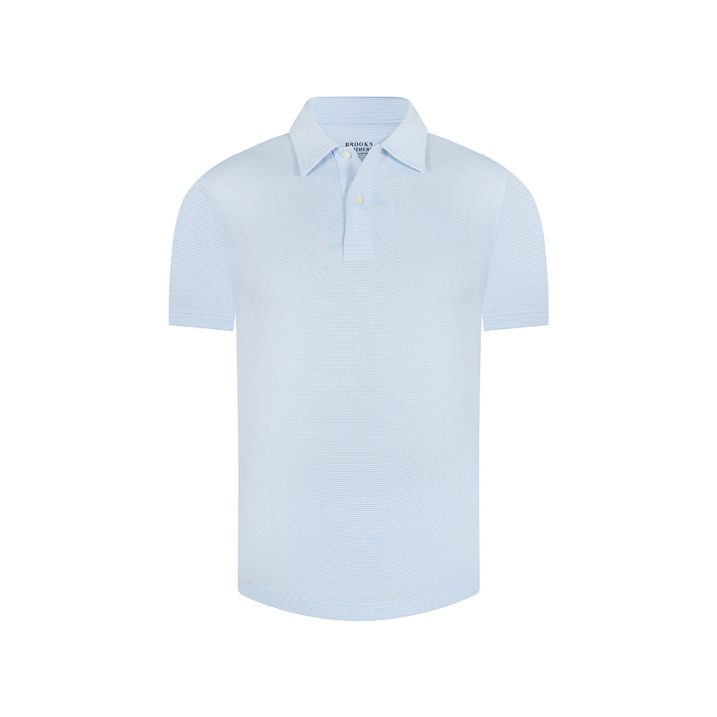 Camiseta Polo mini rayas Brooks Brothers CM00157 - Azul Medio - Frente ghost mannequin