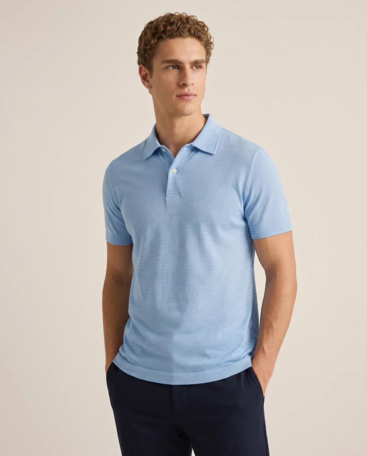 Camiseta Polo mini rayas Brooks Brothers - Azul Medio - Modelo 1