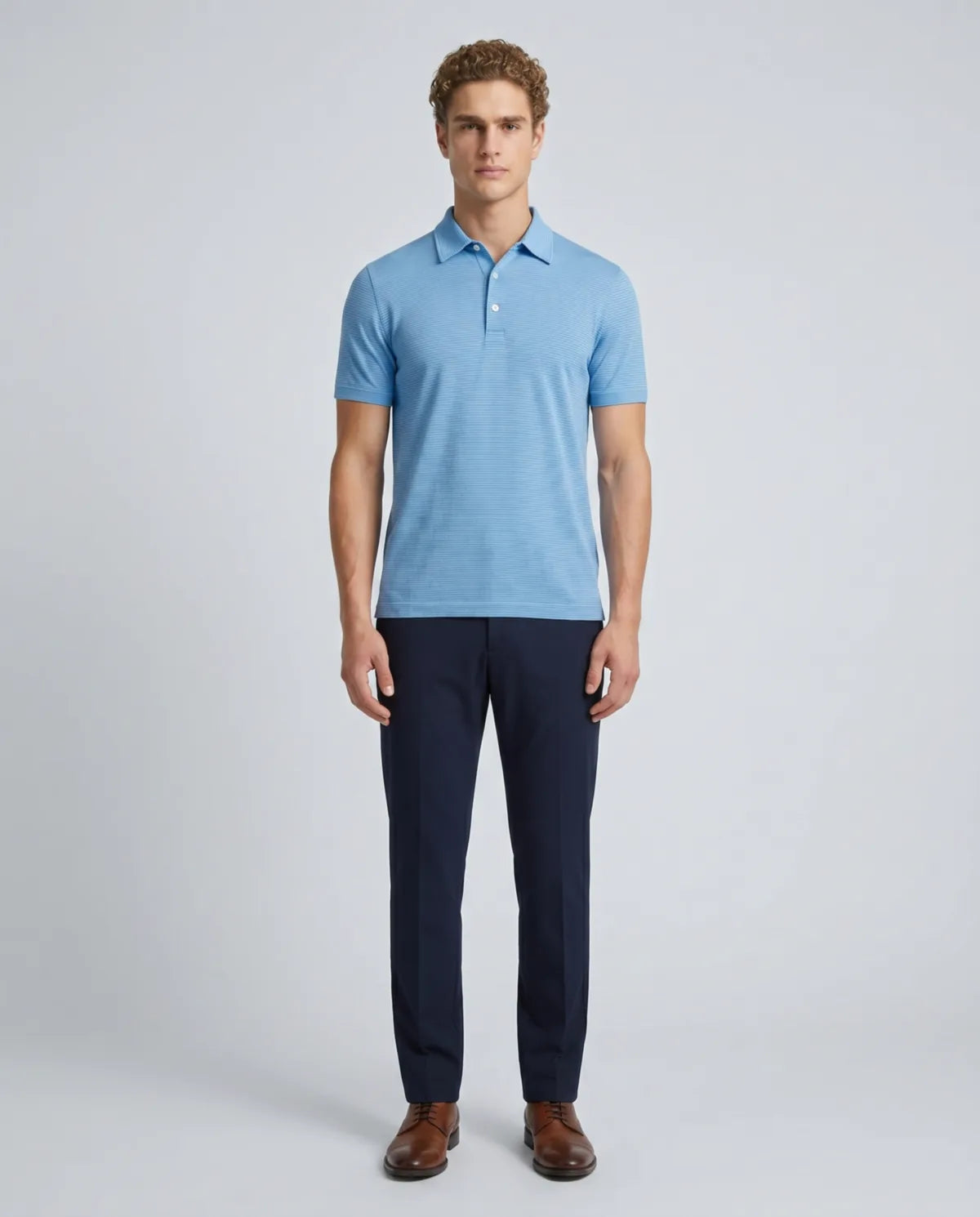 Camiseta Polo mini rayas Brooks Brothers - Azul Medio - Modelo 2