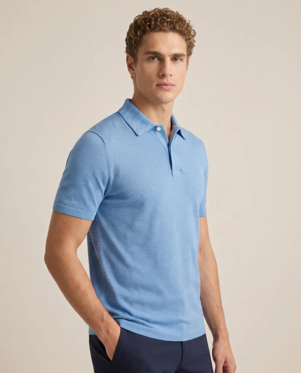 Camiseta Polo mini rayas Brooks Brothers - Azul Medio - Modelo 3