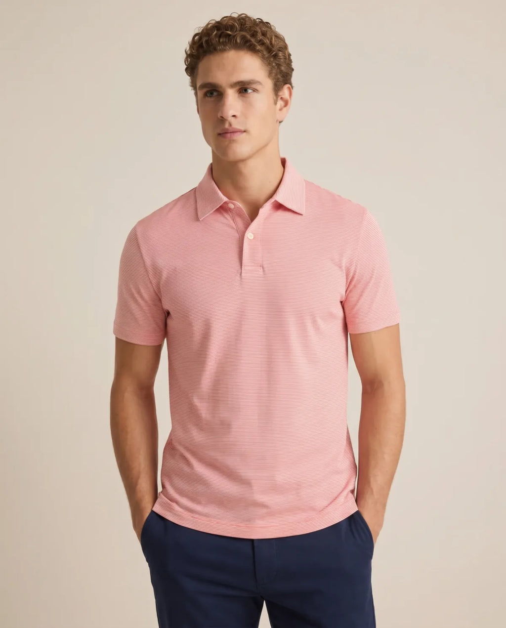 Camiseta Polo mini rayas Brooks Brothers - Rosa - Modelo 1