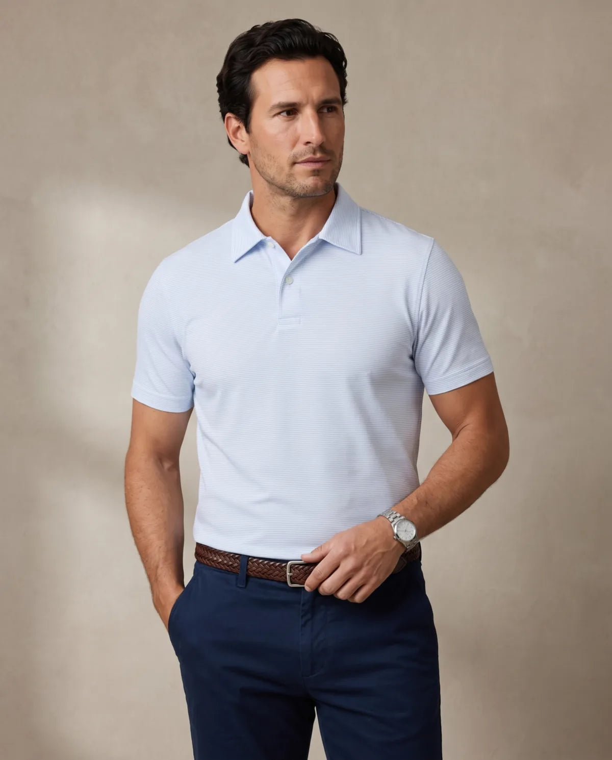 Camiseta Polo mini rayas Brooks Brothers - Azul Medio - Modelo 1